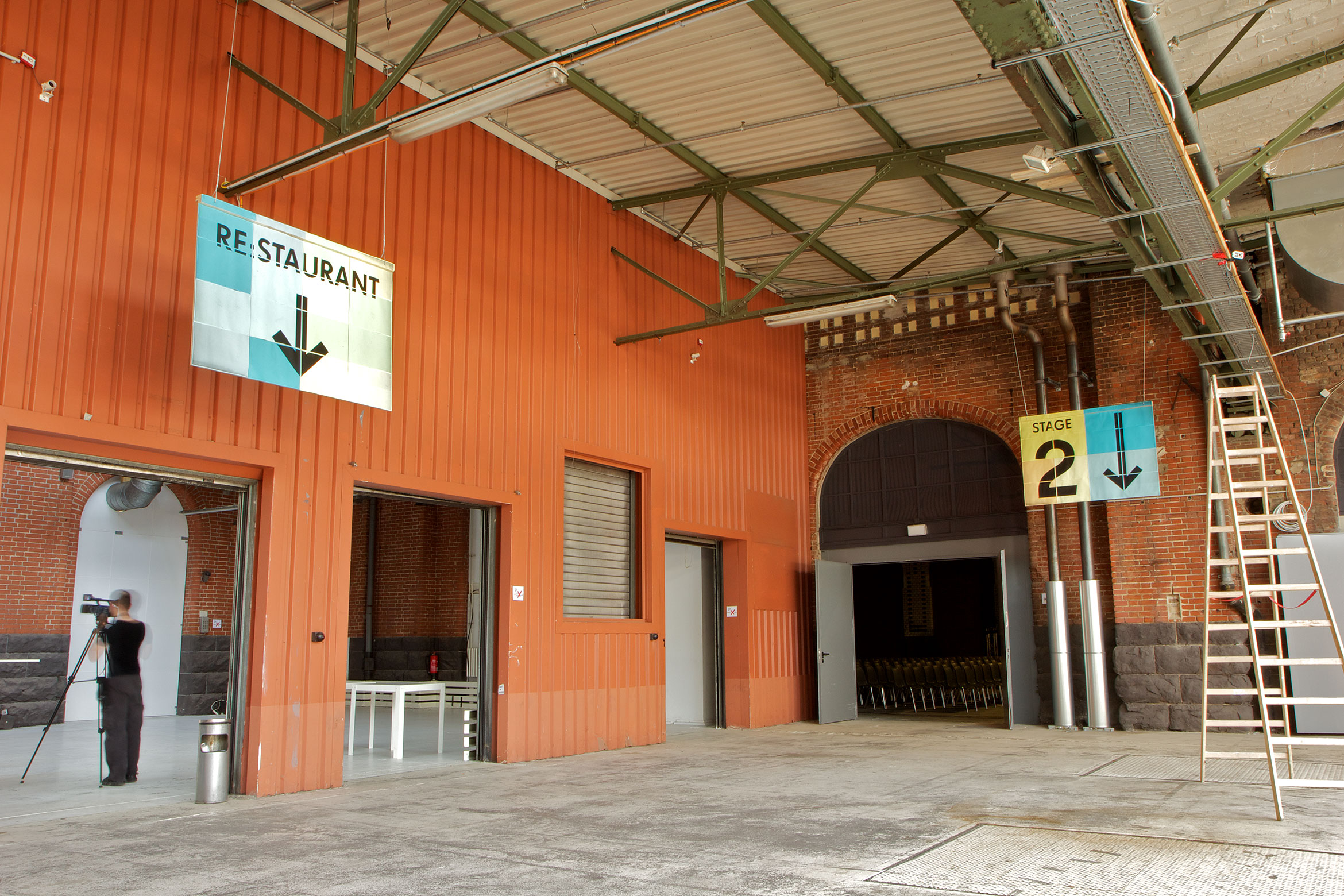 All the signage was made on site using standard paper sizes and xerox machines.